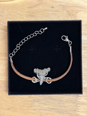 SHARK TOOTH bracelet, fossilized shark tooth from florida (Lemon shark) - Image 1 of 4