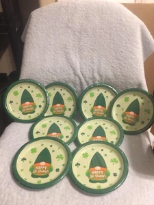 8 Pkgs. St. Patrick's Day Gnome Happy St. Paddy's Paper Plates 6.75" 8 Per Pkg. - Picture 1 of 1