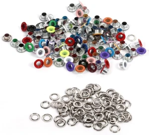 100 Sets of 4Mm Internal Hole Diameter Eyelets & Washers for Scrapbooking, Le... - Picture 1 of 4