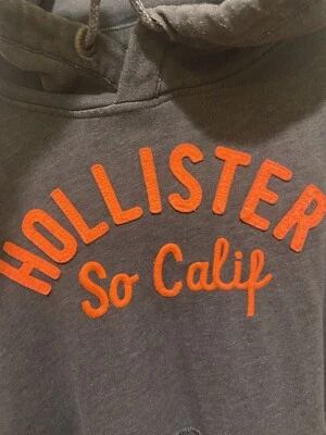 Hollister Hoodie Vintage Pullover Gray Orange Logo Y2K Unisex sz XL - Image 1 of 4