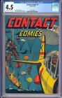 Contact Comics #2 L.B. Cole Cover Art Golden Age WWII Aviation 1944 CGC 4.5