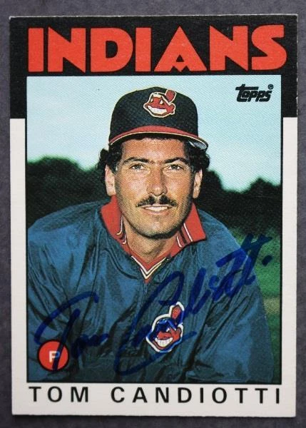 克利夫兰印第安人明星汤姆·坎迪奥蒂亲笔签名签名 1986 年 Topps 更新卡 - — 第 1/1 张图片