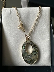 Byzantium Collection London Paula Shell & Pearl Necklace - Picture 1 of 7