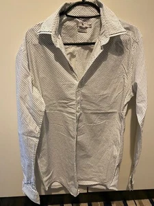 Tu Small Smart Shirt Dotted White And Black - Picture 1 of 4