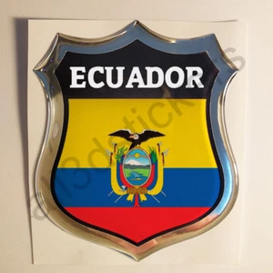 Adesivi Ecuador Scudetto Ecuador 3D Bandiera Resinato Adesivo Vinile Resinati - Imagen 1 de 1