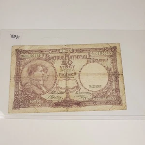 1948 Belguim 20 Francs Banknote Note Bill Currency Condition Fair - Picture 1 of 2