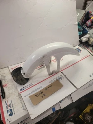 Honda Express Sr 1980 1981 1982 Front Fender White Oem Front With Mud Flap - Image 1 of 4