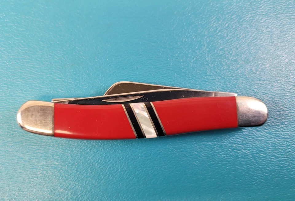 CASE XX EX318 SS Stockman Folding Pocket Knife Red w/ Mother of Pearl TR619 - Image 1 of 4