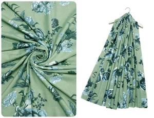 Bufanda estilo vintage para mujer - estampado de pájaros y flores con bordes deshilachados SC-8191 - Imagen 1 de 4