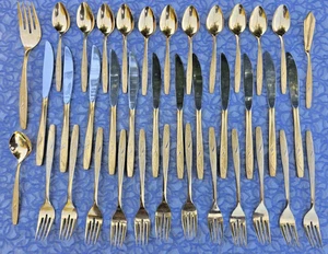 Set di posate vintage Japan Northland placcate oro 38 pezzi, oro su acciaio inossidabile, - Foto 1 di 16