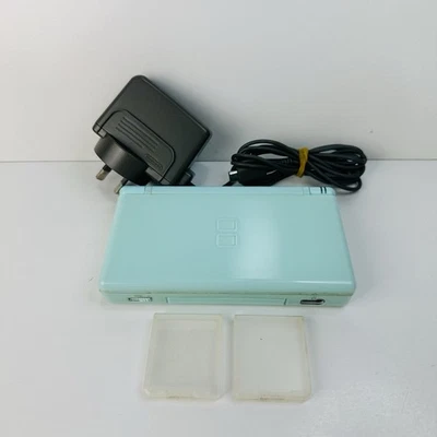 Nintendo DS Lite Ice Blue Console w/ Genuine Charger, Manual - Tested & Working - image 1 of 4