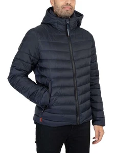 Superdry Men's Hooded Fuji Sport Padded Jacket, Blue - Picture 1 of 6
