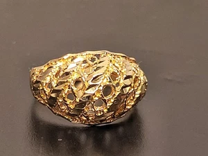 14 Karat Gelbgold gewölbter Diamantschliff Ring Bandgröße 6 - Bild 1 von 10