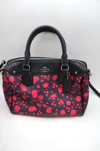 Coach Tasche 2-Wege Schultertasche Mini Boston Blumenmuster Leder Top Zustand - Bild 1 von 15