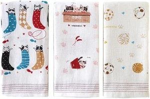 Kontex Tenugui Handtuch 3er Set Katzen Design Nyammonit Socken Katzenbox Katze Japan - Bild 1 von 7