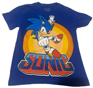 Sonic the Hedgehog Kids Blue Graphic T-Shirt Short Sleeve Size XS - Picture 1 of 3
