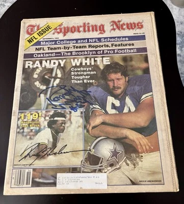 Rickey Henderson Randy White 1982 Sporting News Signed AUTOGRAPHED Oakland A’s - Image 1 of 4