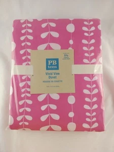 POTTERY BARN ~VIVID VINE DUVET ~pink ~ TWIN ~ BEDDING ~ PBTEEN - Picture 1 of 4