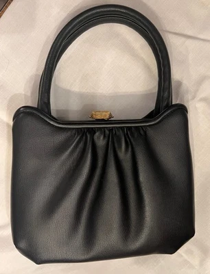 Mid Century Vintage Empress 50's 60's  Black  Leather Purse Handbag - Image 1 of 4