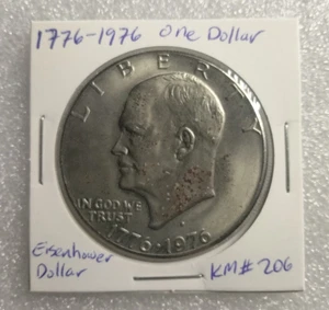 Moneda de un dólar bicentenario de Estados Unidos 1776-1976 D Eisenhower Liberty Bell Moon KM#206 - Imagen 1 de 8