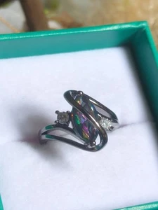 Starling 925 Gr. 6 Partyzeltschliff Mystic Topas G Metalloptik Unikat Twist - Bild 1 von 16