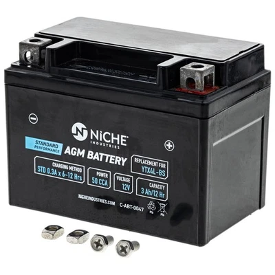 NICHE AGM Battery YTX4L for Ski-Doo MXZ 600 Summit 850 Freeride Snowmobile - Image 1 of 4