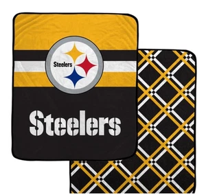 Manta Sherpa Diamante Media Raya Logo Centro NFL Pittsburgh Steelers 50x60 Nueva con Etiquetas - Imagen 1 de 3