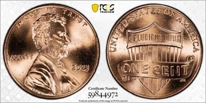 2023 Lincoln Shield Cent Extra V - PCGS Graded MS66RD - Penny - 1C - Xtra V - Picture 1 of 3