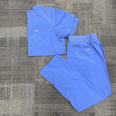 FIGS Technical Men’s XXL Leon top & XL Pants M19SW2002 Ceil blue Set Scrubs - Image 1 of 4