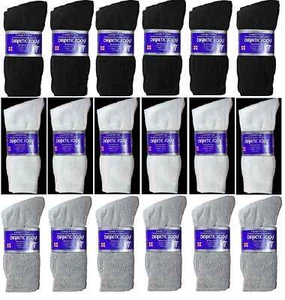 5~20 Dozens Wholesale Lots Men Women Diabetic Crew Socks Size 9-11 10-13 13-15 - Picture 1 of 7