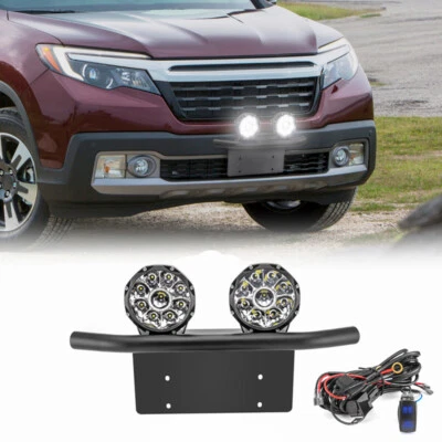 Bull Bar Bumper License Plate Mount & 45W 5'' LED Pod & Wire For F-150 F250 F350 - Image 1 of 4