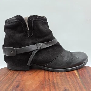 Miz Mooz Seymour Boots Women's 41 / 9.5 Black Leather Moto Biker Ankle Booties - Picture 1 of 12