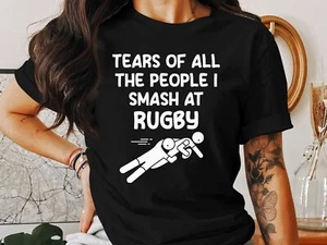 T-Shirt Tears of All the People I Smashed at Rugby lustig Sport Geschenk Shirt - Bild 1 von 12
