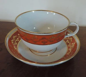 Taza de té y platillo de porcelana Worcester Flight Barr extra grande antiguo siglo XVIII - Imagen 1 de 7