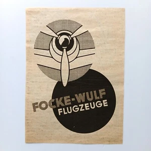 1943 Focke-Wulf Flugzeugbau WK WW II Bremen Werbeanzeige Werbung Reklame - Bild 1 von 1