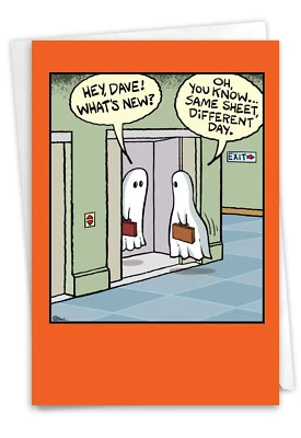 NOBLEWORKS Funny Halloween Greeting Card with 5" x 7" w/ Envelope (1 Card) Same Sheet