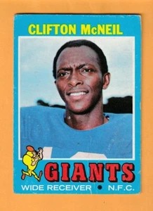 Clifton McNeil New York Giants 1971 Topps #15 móvil Alabama arrugado - Imagen 1 de 2