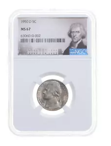 1950-D MS67 Jefferson Nickel NGC Graded Special Label - Picture 1 of 5
