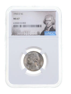 1950-D MS67 Jefferson Nickel NGC Graded Special Label - Image 1 of 4