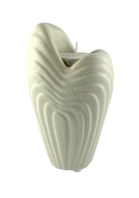 Kerzenhalter als Vase Herzform Keramik  Teelichthalter grau  14cm H 56304 - Bild 1 von 3