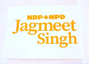 Jagmeet Singh NDP Vinyl Sticker - Canada Political Party - Progressive Politics - Picture 1 of 2