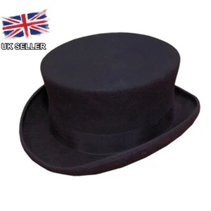 NEW BLACK DRESSAGE RIDING EQUESTRIAN TOP HAT 100% WOOL BOXED UK SELLER - Picture 1 of 2
