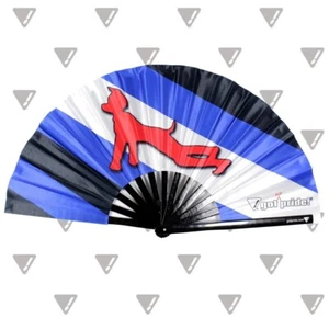 Pup Fetish Leather Pride Flag Large Bamboo Folding Clack Hand Fan LGBT Festival - Picture 1 of 7