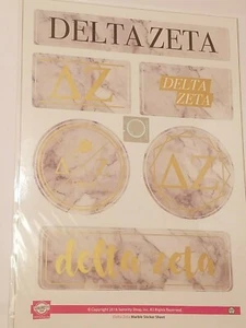 DELTA ZETA MARBLE Sticker Sheet TYPE 3 - Picture 1 of 1