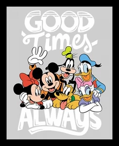 Disney Mickey Mouse True Friends Good Times Always Cotton Panel Fabric - Picture 1 of 1