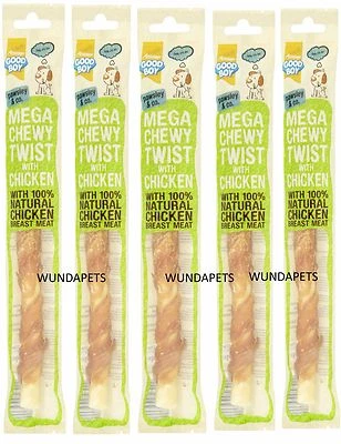 GOODBOY MEGA CHEWY TWIST WITH CHICKEN DOG CHEW NATURAL TREAT 5 / 10 PACK 05642