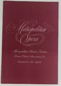 c1940s 1942 Metropolitan Opera Boston MASS Vintage Program w/ VTG Advertisements - Picture 1 of 8