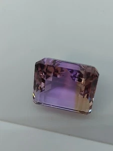 Natural Bi Color Ametrine gemstone - faceted natural Trystine quartz 21.55 CTS - Picture 1 of 10