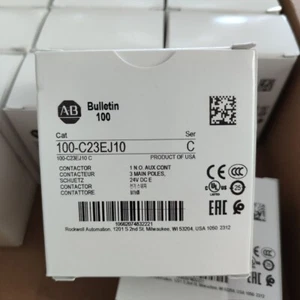 NEW ALLEN-BRADLEY IEC AB 100-C23EJ10 STANDARD CONTACTOR 23 AMP 24VDC US - Picture 1 of 2