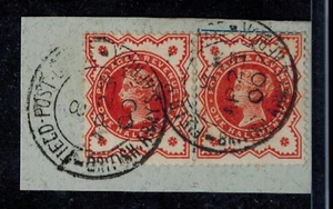 Boer War Cancel FPO 8 on Cover Piece w/ 2 GB 1/2d Orange Stamps 'AP 23 00' - Picture 1 of 2